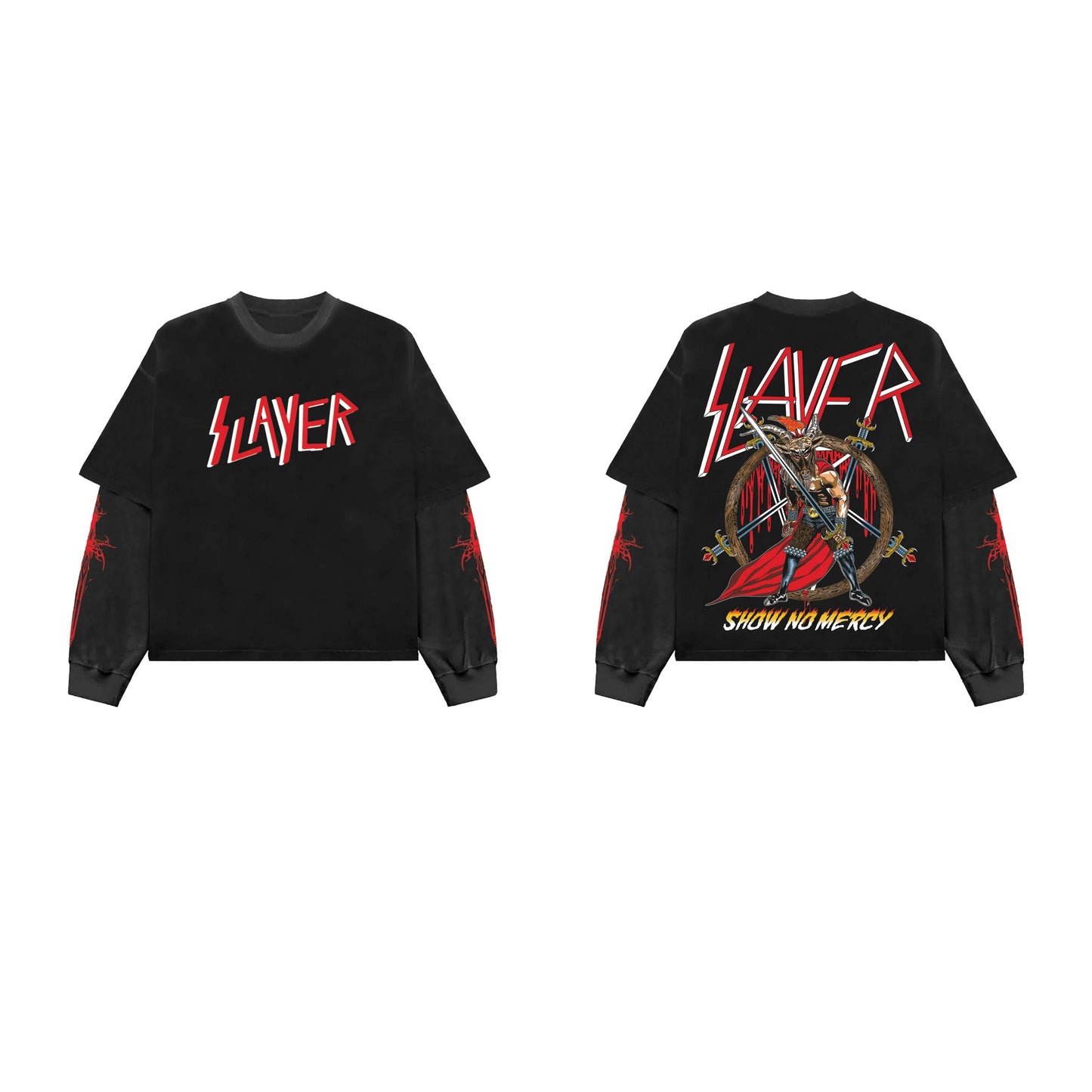 Slayer Designed Oversized Long Sleeve T-shirt