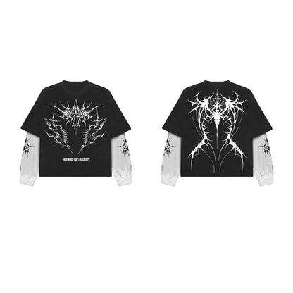 ENCRYPTED SOUL B&W LS OVERSIZED TEE