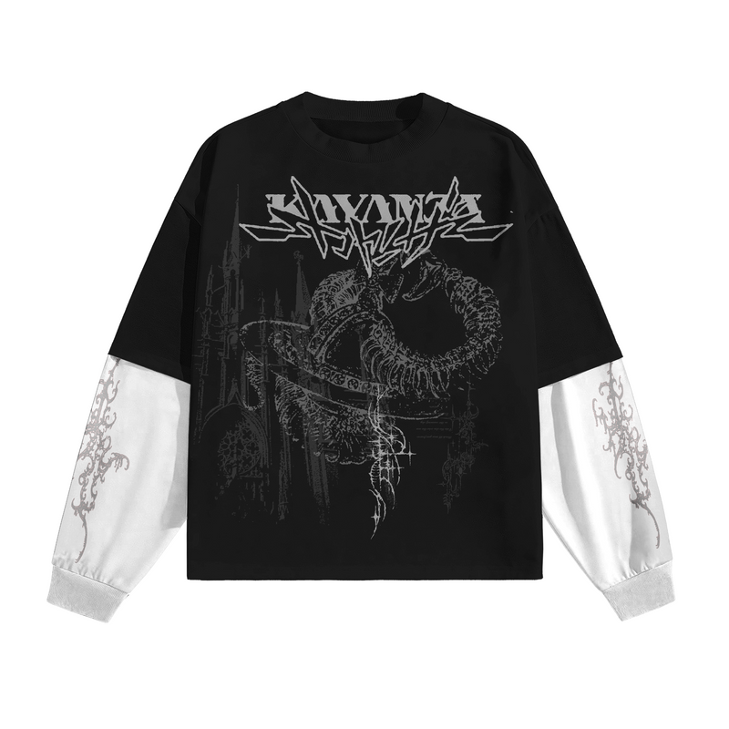 Curse Designed Oversized Long Sleeve T-shirt