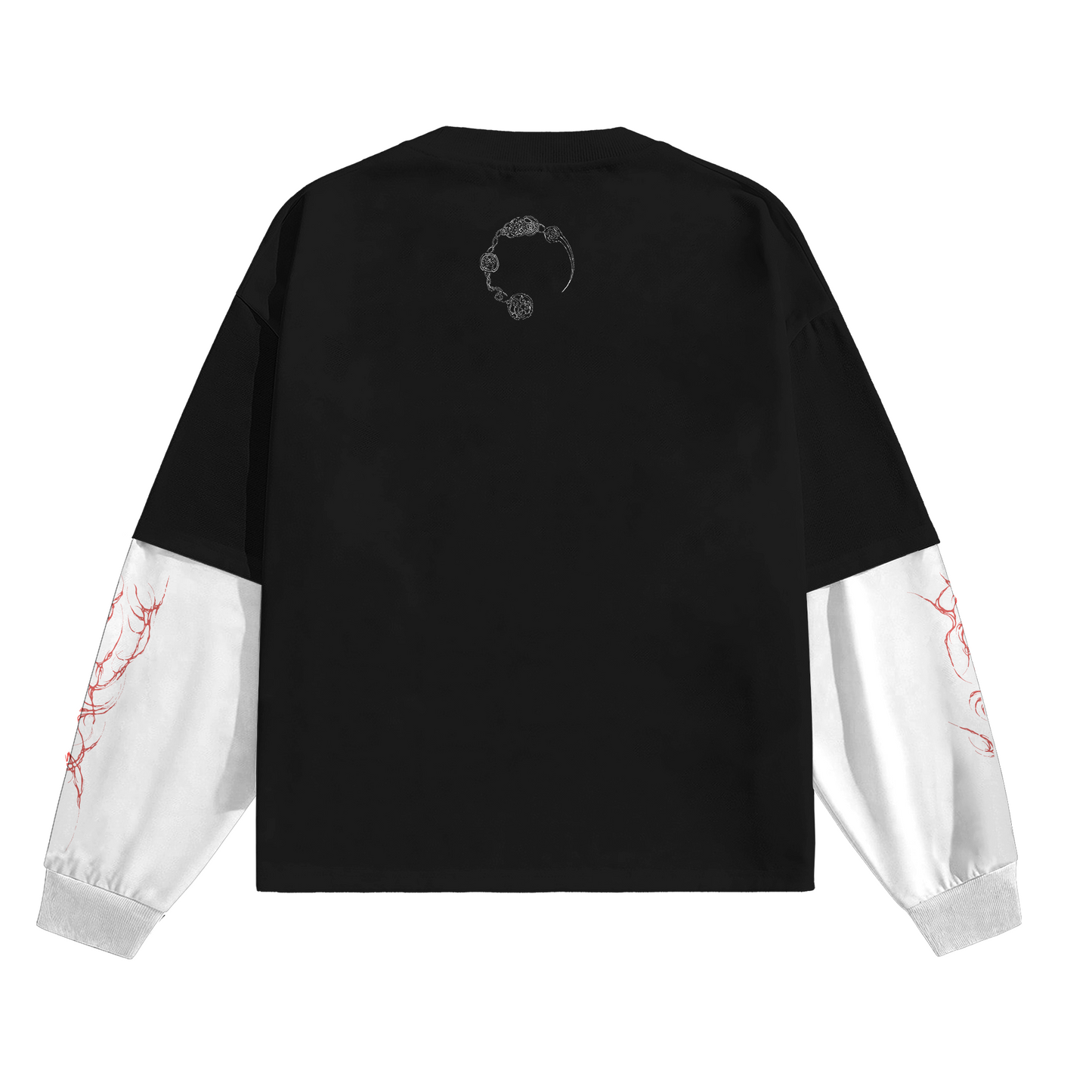 Remorse Designed Oversized B&W Long Sleeve T-shirt