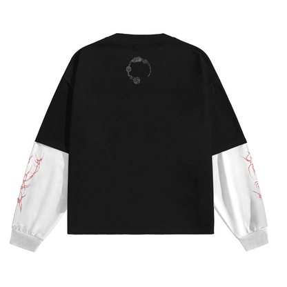 Remorse Designed Oversized B&W Long Sleeve T-shirt