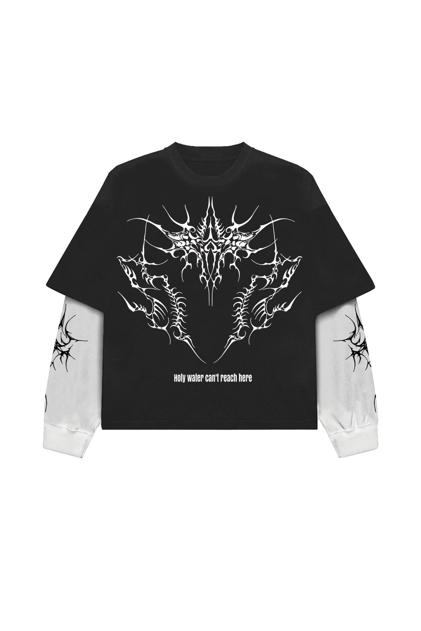 ENCRYPTED SOUL B&W LS OVERSIZED TEE