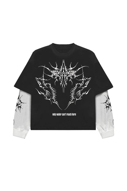ENCRYPTED SOUL B&W LS OVERSIZED TEE