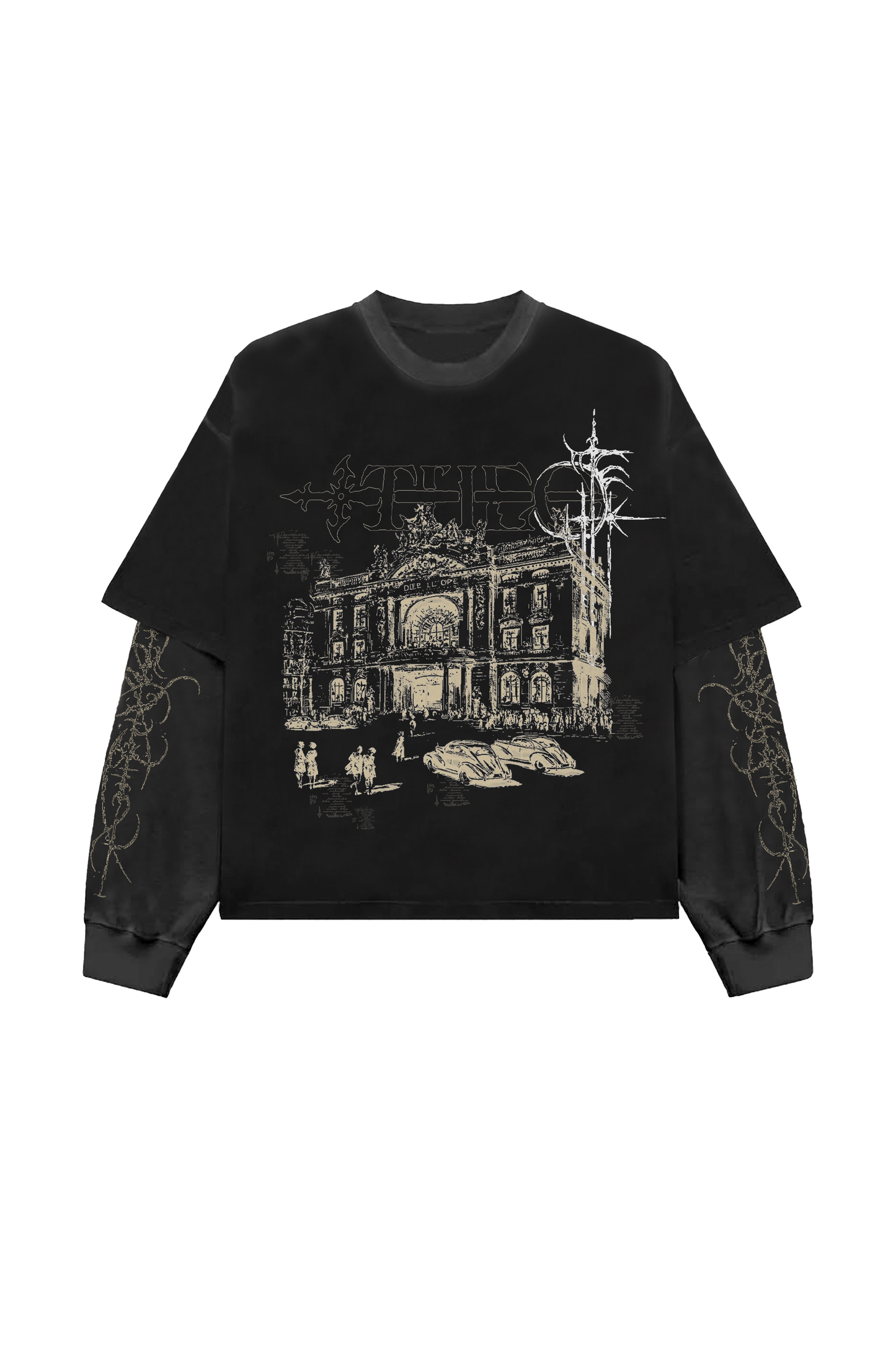 Theo Designed Oversized B&G Long Sleeve T-shirt
