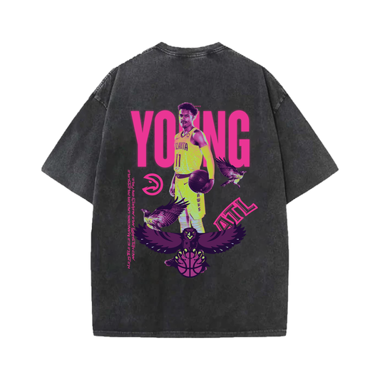 Young Hawks Designed Vintage Oversized T-shirt
